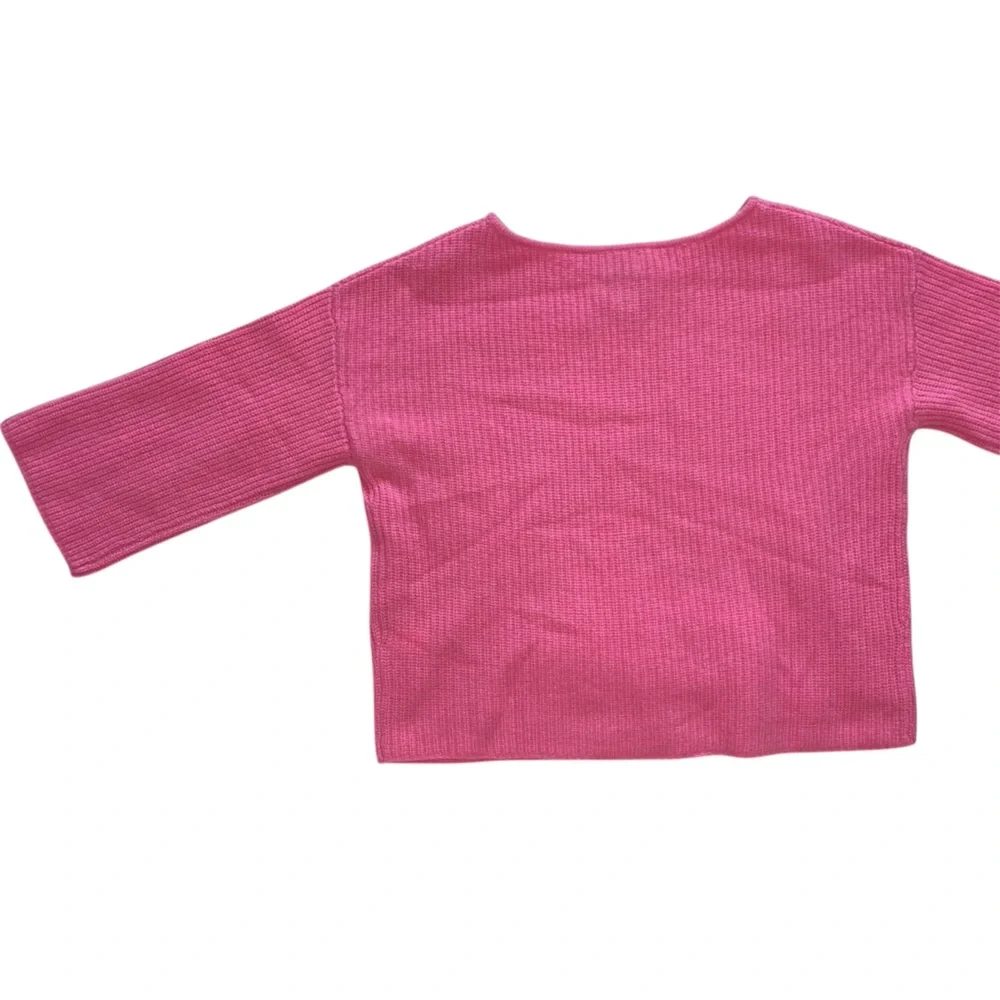 Nicole Miller Pink Merino Wool and Cashmere 3/4 Sleeve Knit Sweater - Picture 9 of 10